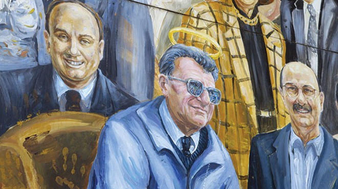 Detail of Joe Paterno, from the mural "Inspiration," by Michael Pilato