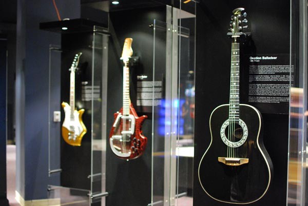 Guitars on display in the GUITAR exhibit