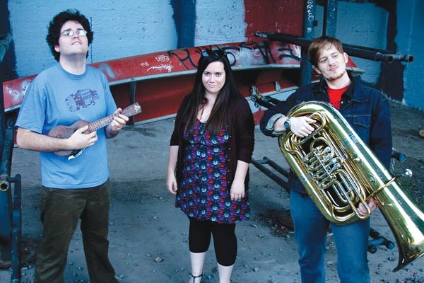 It's in their memes: Uke and Tuba (from left: Eric Frankenberg, Caitlin Northup, Alex Baratta)