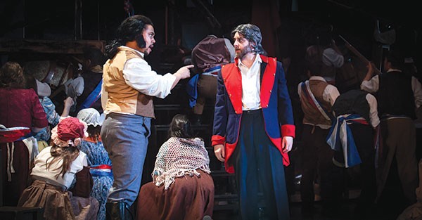 Peter Matthew Smith (left) and Brady Patsy in Pittsburgh Musical Theater's Les Misérables.