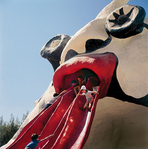 Say "aah": View of Golem (Mifletzet) (1972), a playground by Niki de Saint Phalle, in Rabinovich Park, Jerusalem.