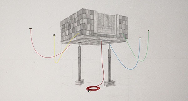 Sketch of a collaborative installation by Jeremy Boyle and Mark Franchino