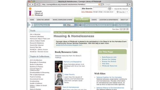 Carnegie Library launches homelessness resource Web page