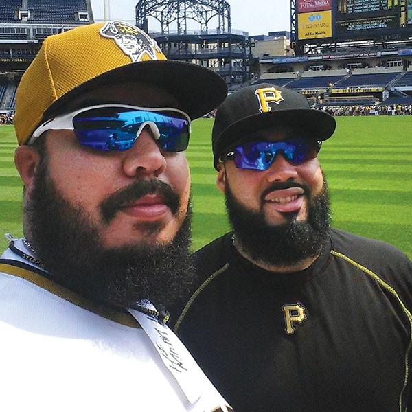 A selfie by Demitrius Thorn "Fake Pedro" (left) with Pedro Alvarez