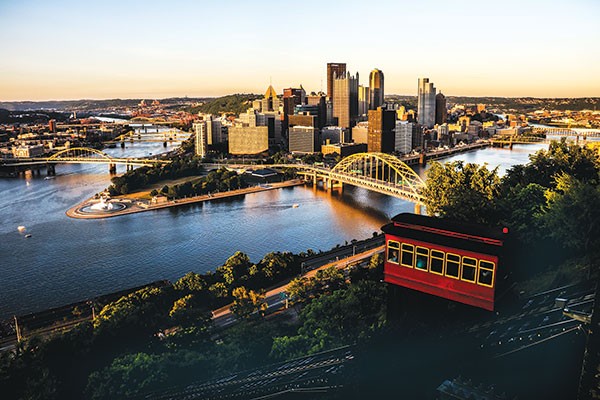 The Duquesne Incline overlooking Downtown Pittsburgh