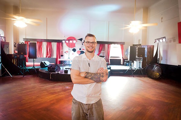 James Street owner and manager Kevin Saftner in the venue’s upstairs ballroom