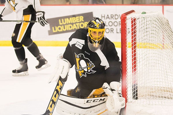 Marc-Andre Fleury at Penguins practice on Sat., Oct. 1