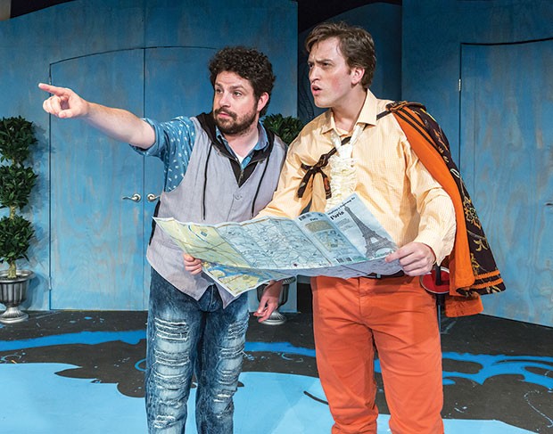 Patrick Halley (left) and Ethan Saks in Kinetic Theatre’s The Liar