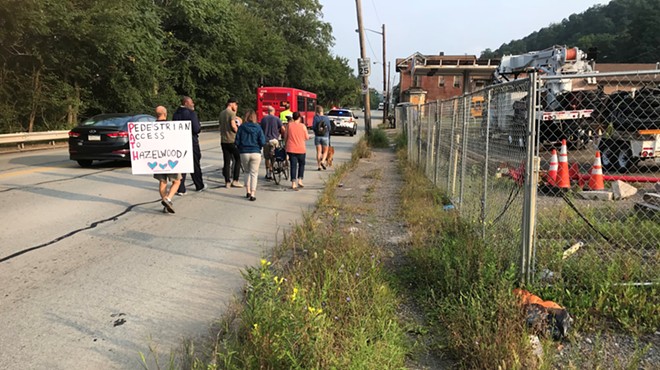 Hazelwood residents march for better pedestrian access out of their neighborhood