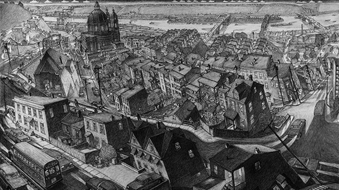 A new show of Douglas Cooper’s panoramic sketches of Pittsburgh