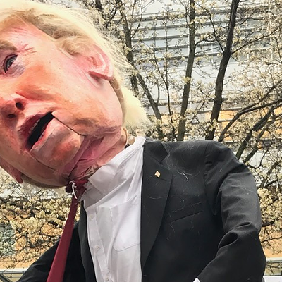 Trump Puppet highlights Pittsburgh's weekly Tuesdays With Toomey protest