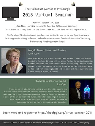 2018 Virtual Seminar Featuring Magda Brown and the Illinois Holocaust Museum and Education Center Hologram