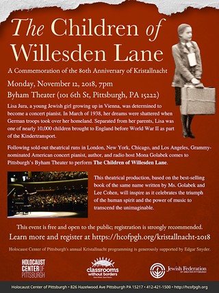 The Children of Willesden Lane, a Commemoration in Honor of the 80th Anniversary of Kristallnacht