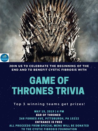 Game of Thrones Trivia to Benefit Cystic Fibrosis