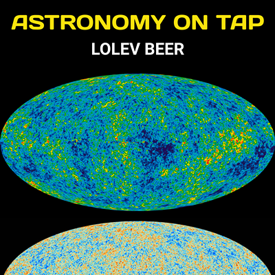 Flier for event featuring two maps of the Cosmic Microwave Background