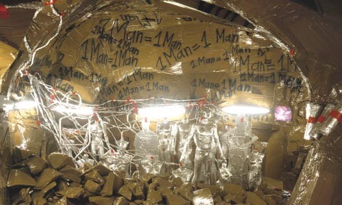 Thomas Hirschhorn's Cavemanman locates the modern primitive in Life on Mars.