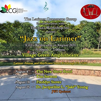 JAZZ ON LARIMER: August 4 ~ The New Show Band; August 11 ~ Tim Stevens; August 18 ~ Freddye Stover; August 25 ~ Dr. Jacqueline L. “Jaki” Young and The JWI Quintet