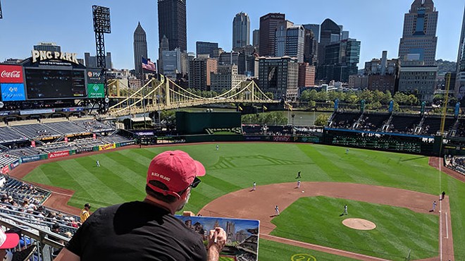 Painting the corner: British artist on mission to live-paint all 30 major league baseball parks lands at PNC Park