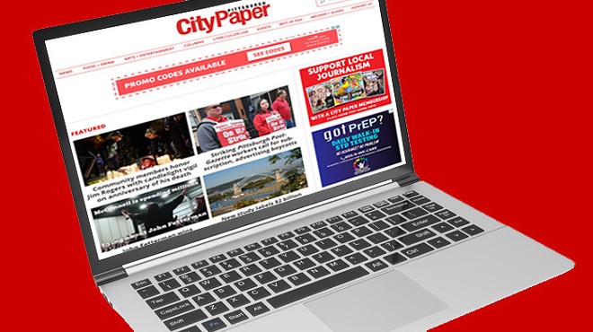 The homepage of Pittsburgh City Paper, featuring numerous editorial stories, is seen on a laptop screen