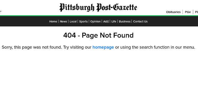 Pittsburgh Post-Gazette removes protest and police brutality stories from website following protests from union members