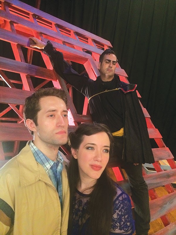 Sean Cooper (in rear), Rachel Eve Holmes and Adam Hill in The Fantasticks, at SummerFest