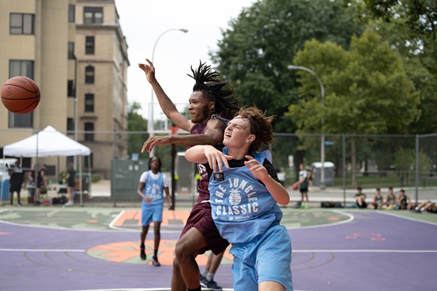 Sudden death basketball tournament at The Jungle