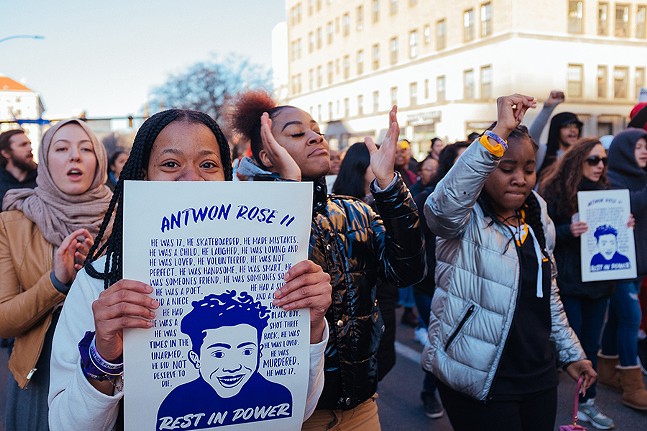 Photo essay: Pittsburghers in Oakland continue to protest the acquittal of Antwon Rose shooter Michael Rosfeld into Saturday evening (5)