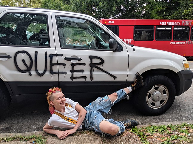 A car spray-painted with the word "QUEER" is being shared on social media as an act of vandalism. But is it?