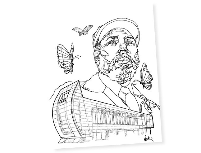 Yinzerrific Coloring Book artist profile: Natiq Jalil and his portrait of Pittsburgh playwright August Wilson