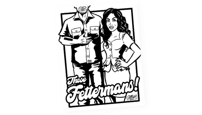 Pittsburgh Coloring Book artist profile: D.J. Coffman and his portrait of Gisele Fetterman and her very tall husband John