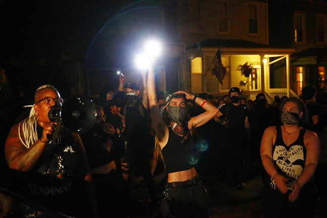 PHOTOS: Protesters camp outside Pittsburgh Mayor Peduto's house overnight