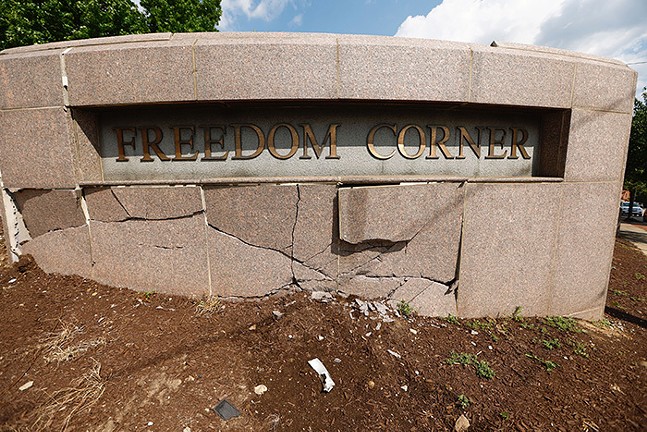 Historic Freedom Corner suffers damages; leaders work to rebuild