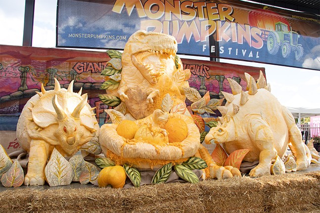 Monster pumpkins are carved, dropped, and admired at this Pittsburgh festival