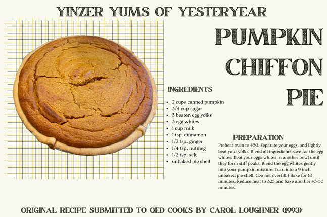 Yinzer Yums of Yesteryear: Pumpkin chiffon pie