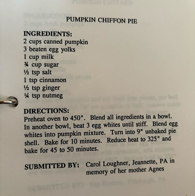 Yinzer Yums of Yesteryear: Pumpkin chiffon pie