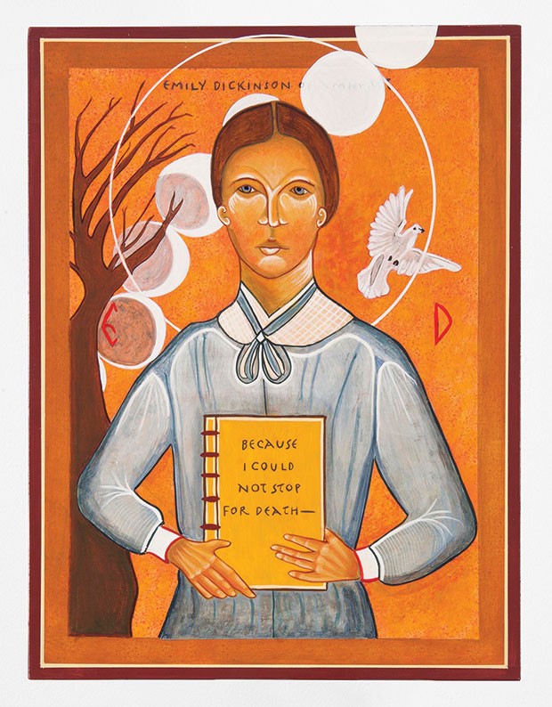 The late Peter Oresick’s painting of Emily Dickinson