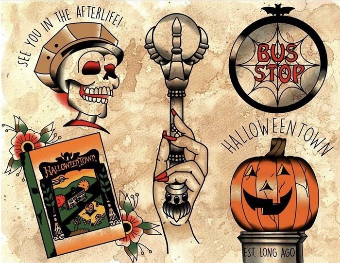 Halloween Flash Tattoos And Free Tarot Card Readings With Every Tatto   MrInkwells